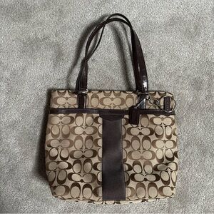 COACH A1405-F28504 Tan/Brown Women’s Canvas Handbag Purse